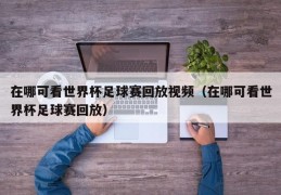 在哪可看世界杯足球赛回放视频（在哪可看世界杯足球赛回放）