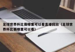 足球世界杯比赛哪里可以看直播回放（足球世界杯比赛哪里可以看）