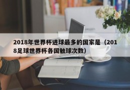 2018年世界杯进球最多的国家是（2018足球世界杯各国触球次数）