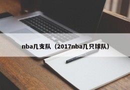 nba几支队（2017nba几只球队）