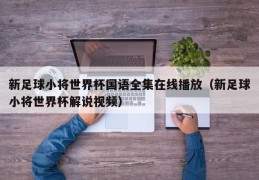 新足球小将世界杯国语全集在线播放（新足球小将世界杯解说视频）