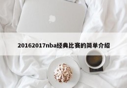 20162017nba经典比赛的简单介绍